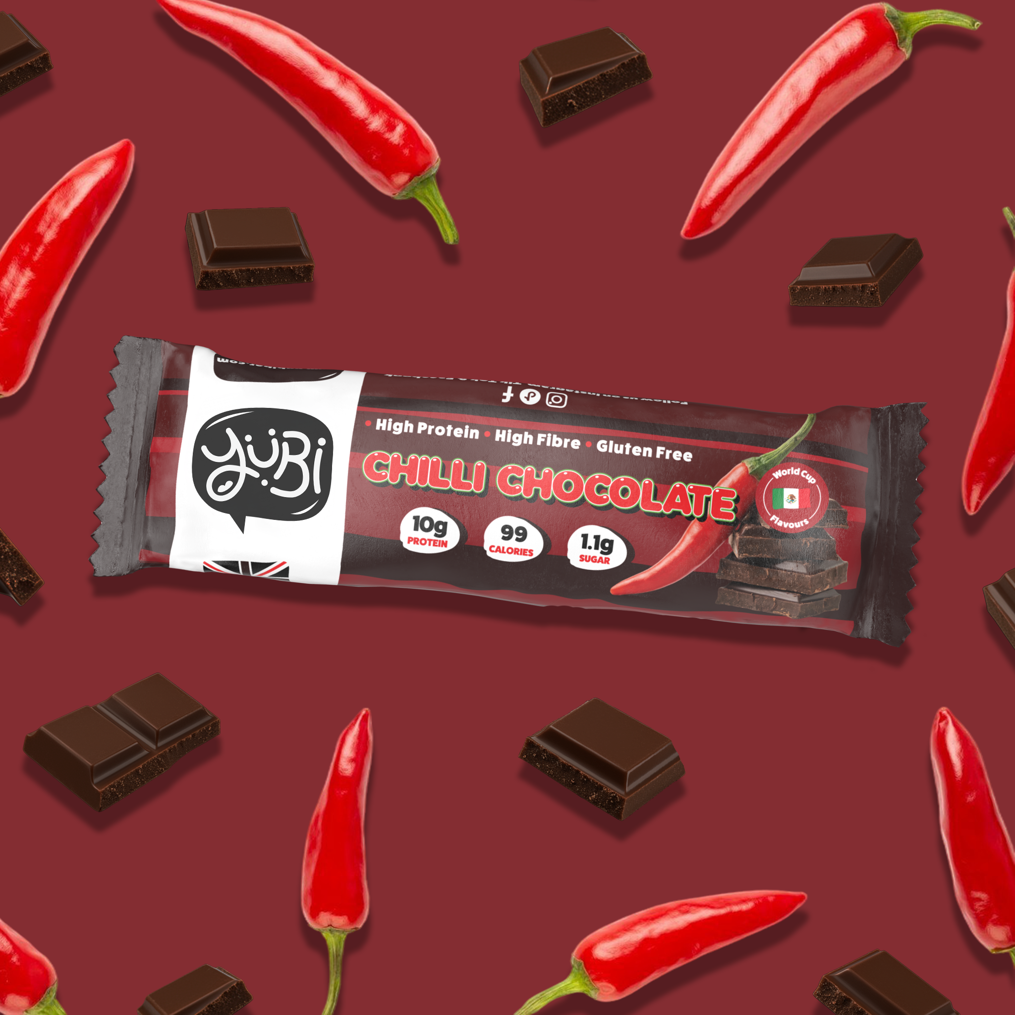 Chilli Chocolate Protein Bar gluten free vegan