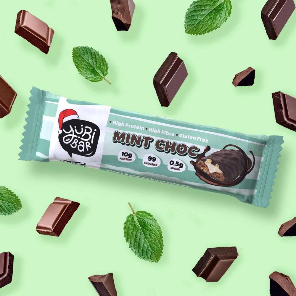 yubibar christmas edition mint choc protein bar