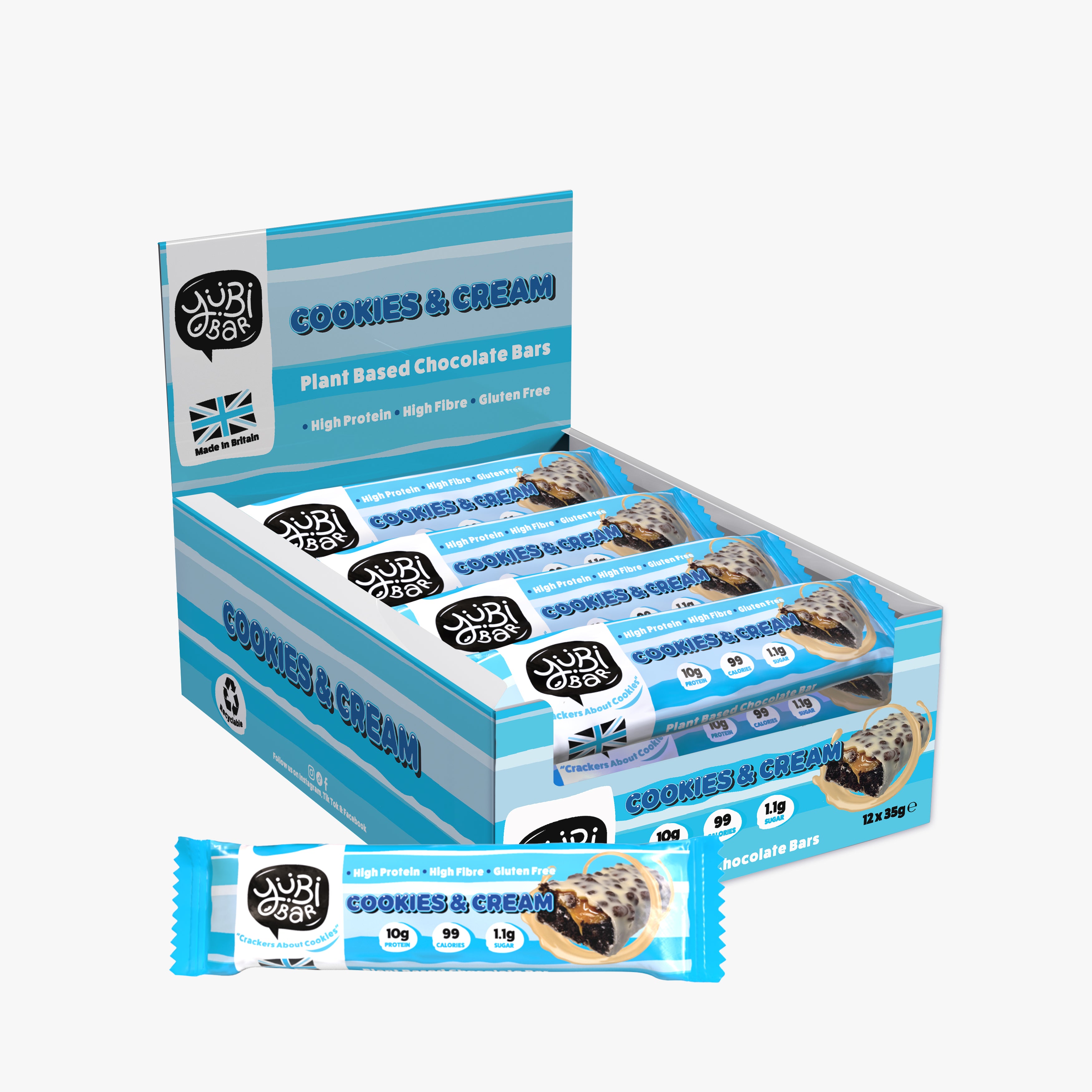 YuBi Bar Cookies & Cream Protein Bars