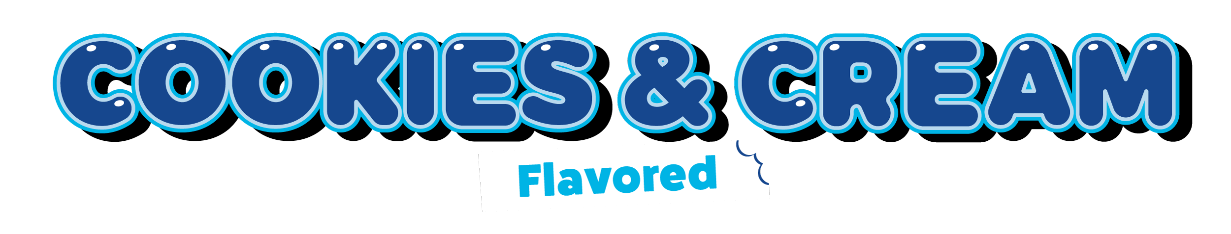 Flavour bubble text for Cookies & Cream Flavor