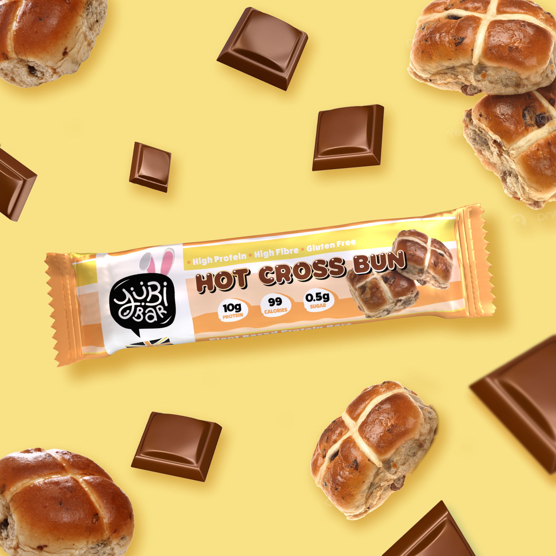 Hot Cross Bun novelty easter protein bar under 100 calories
