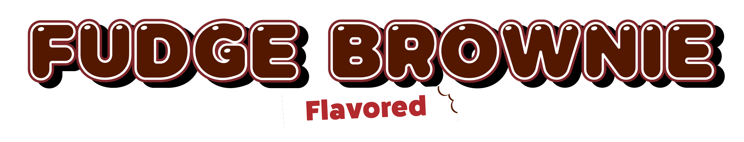 Flavour bubble text for Fudge Brownie Flavor