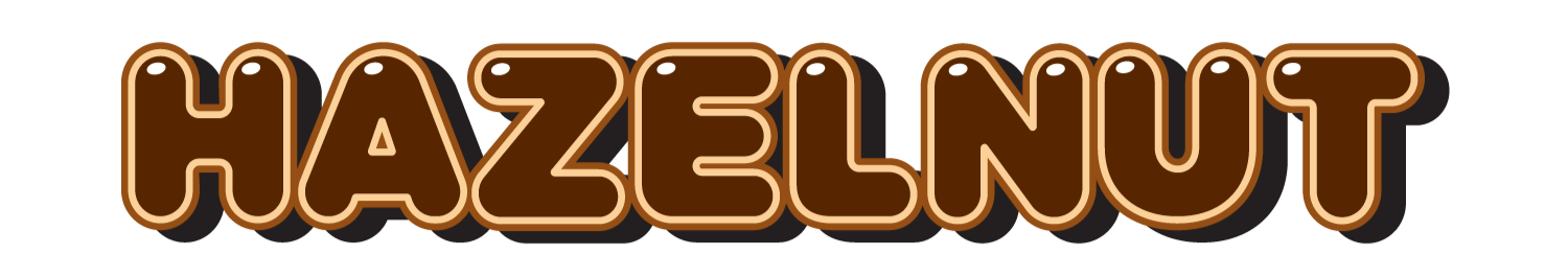 Flavour bubble text for Hazelnut Protein Bars