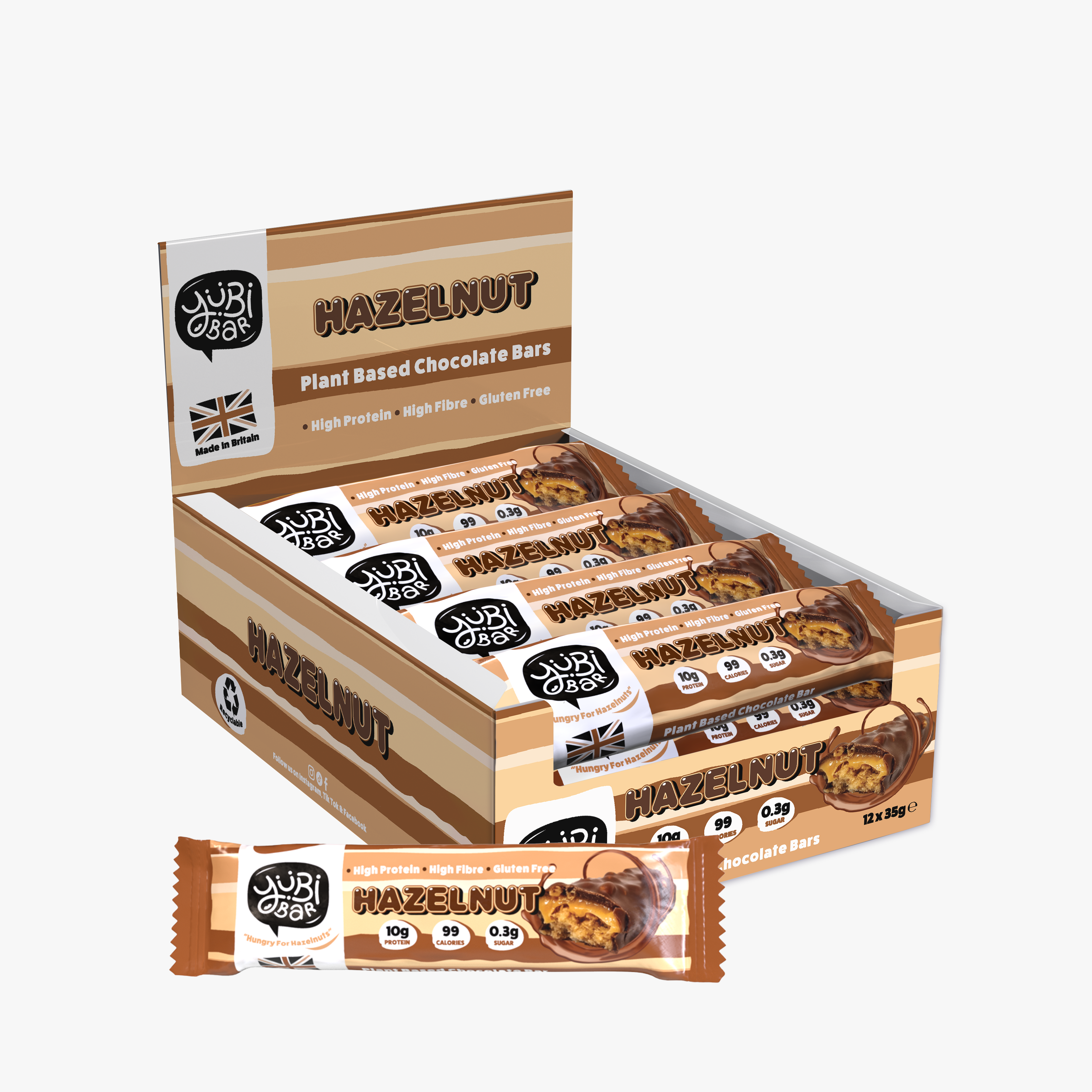 YuBi Bar Hazelnut Protein Bars