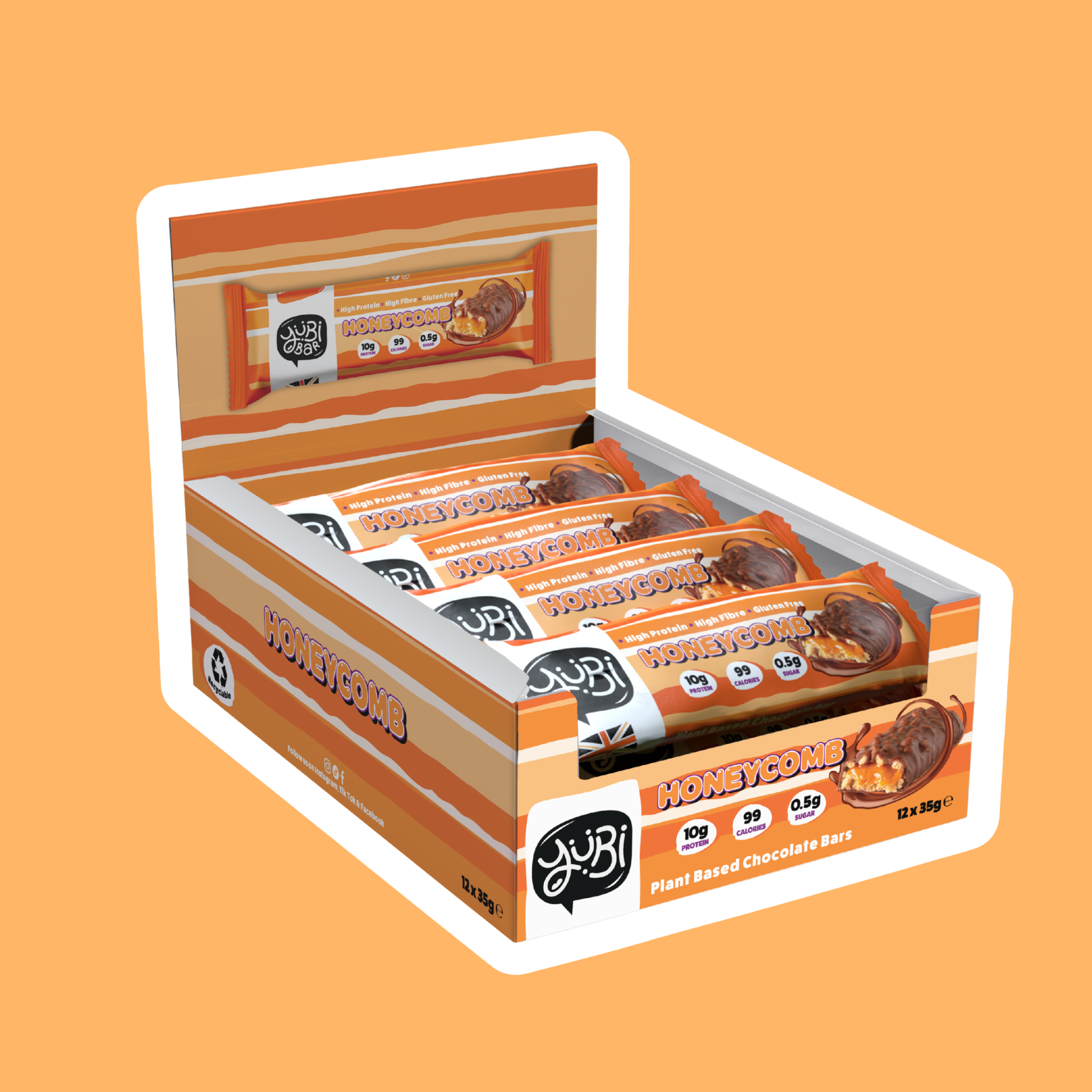 yubi honeycomb protein bar multipack low sugar calories gluten free vegan