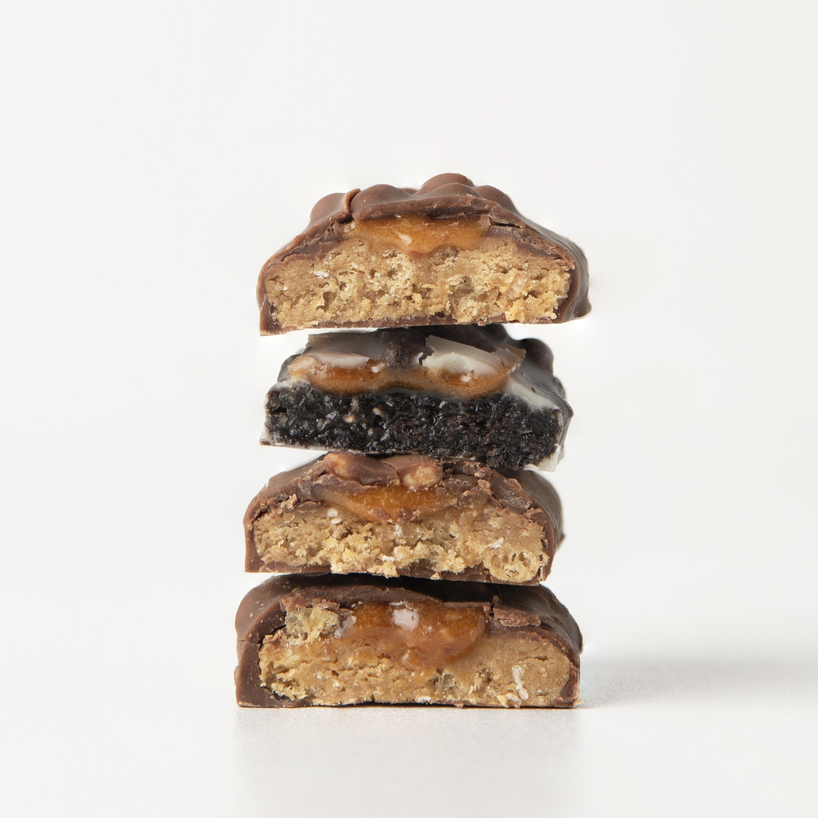 Stack of low sugar yubibar protein bars