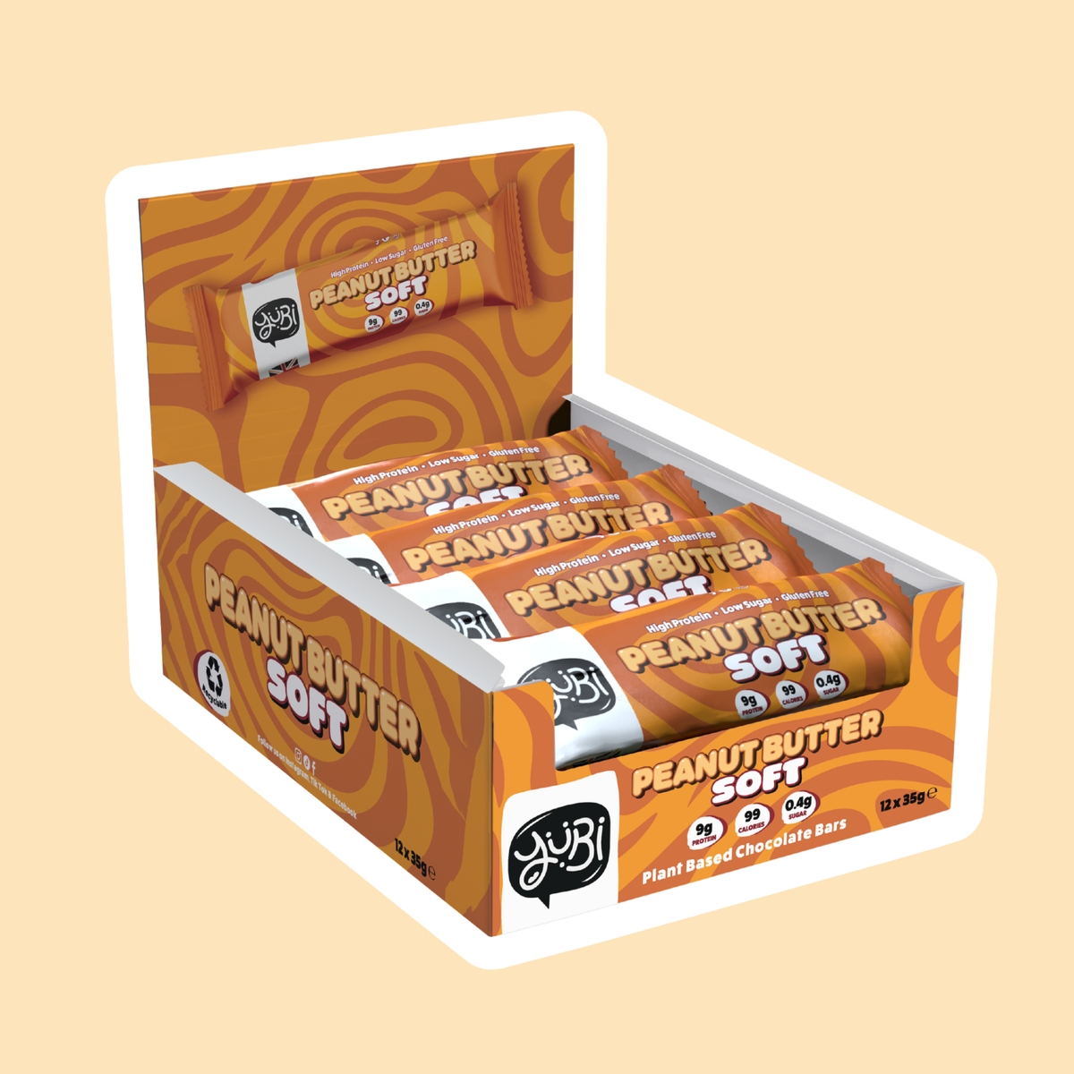 Box of 12 YuBi Peanut Butter Soft protein bars