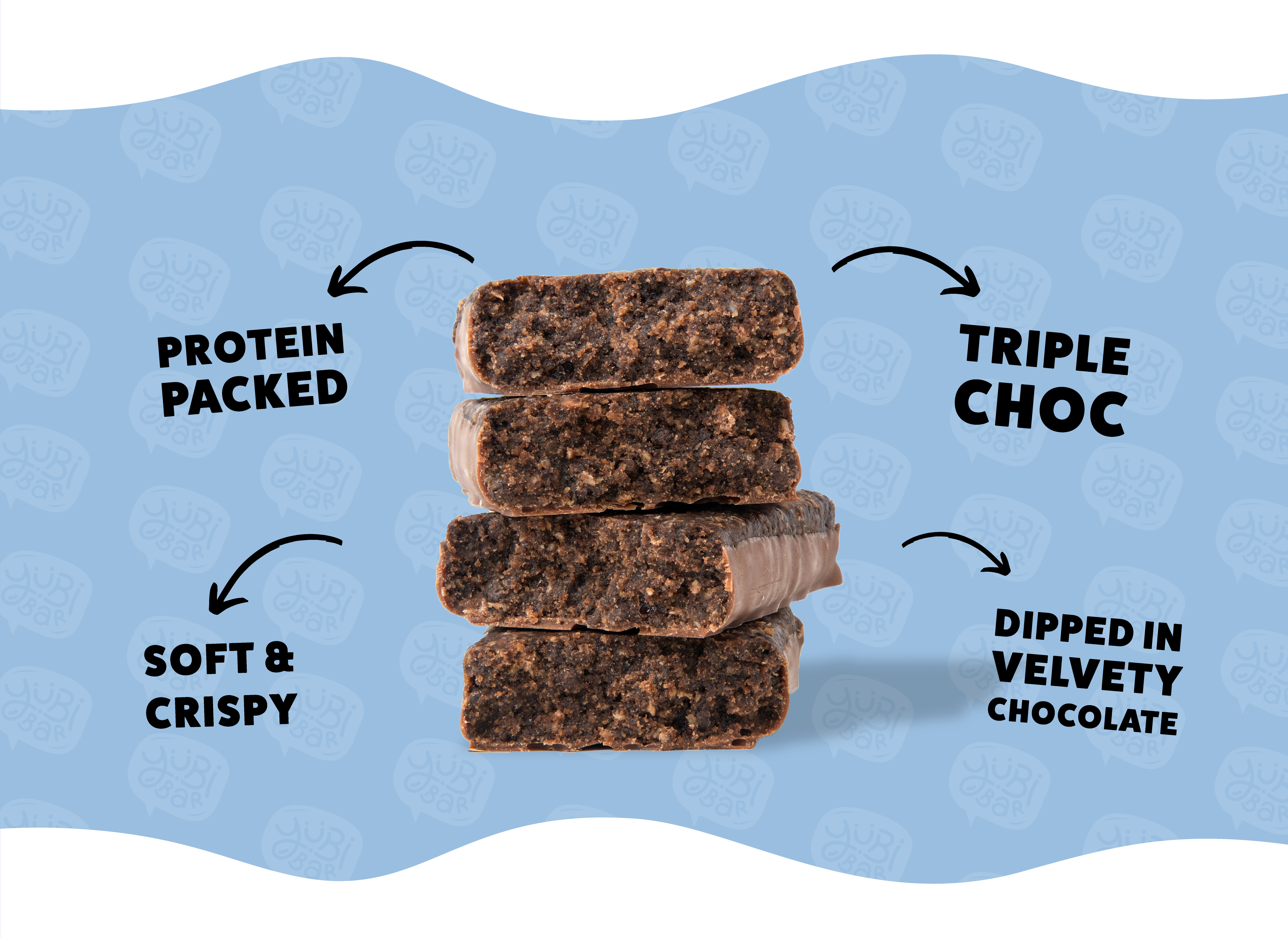 triple chocolate plant based low sugar protein flapjack infographic