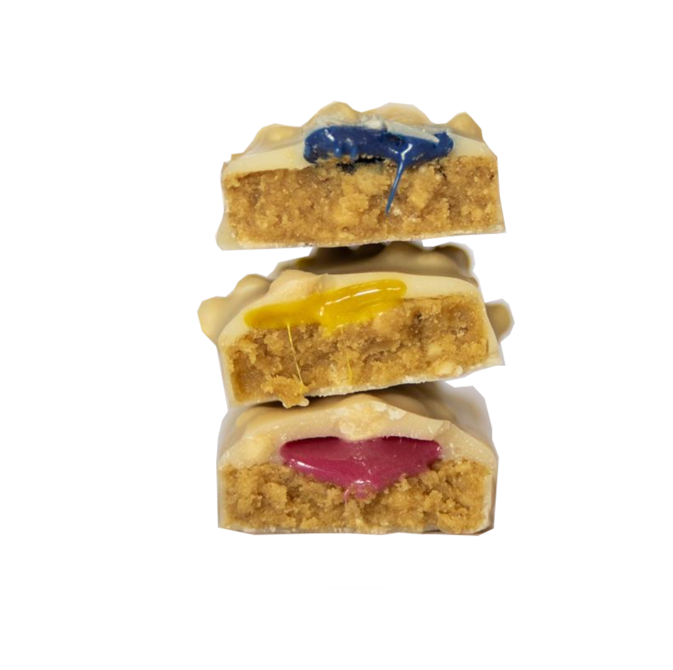 stack of yubibar Summer Vibes Protein Bars Variety Pack showing the inside