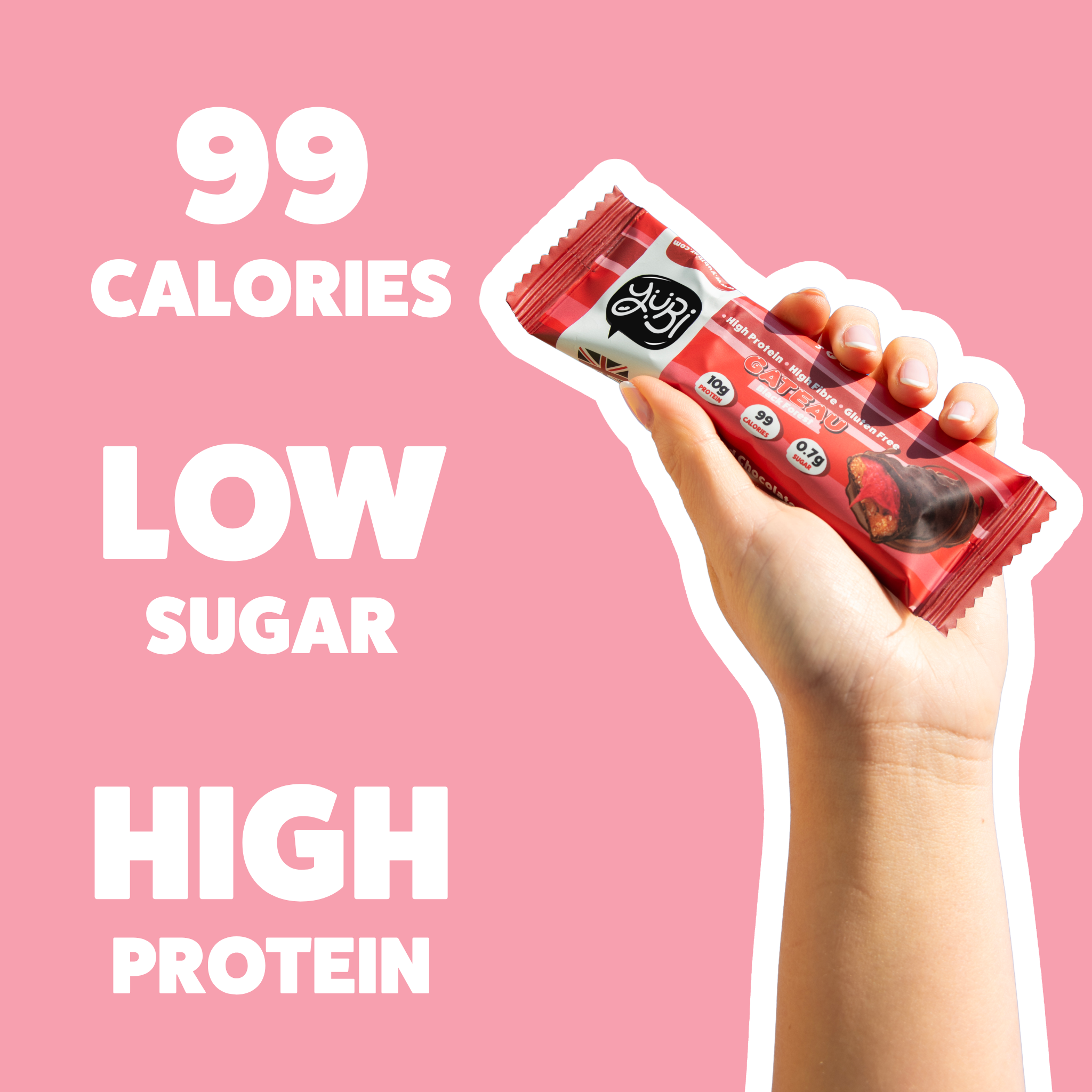 gateau cherry flavour protein bar with low sugar calories gluten free 