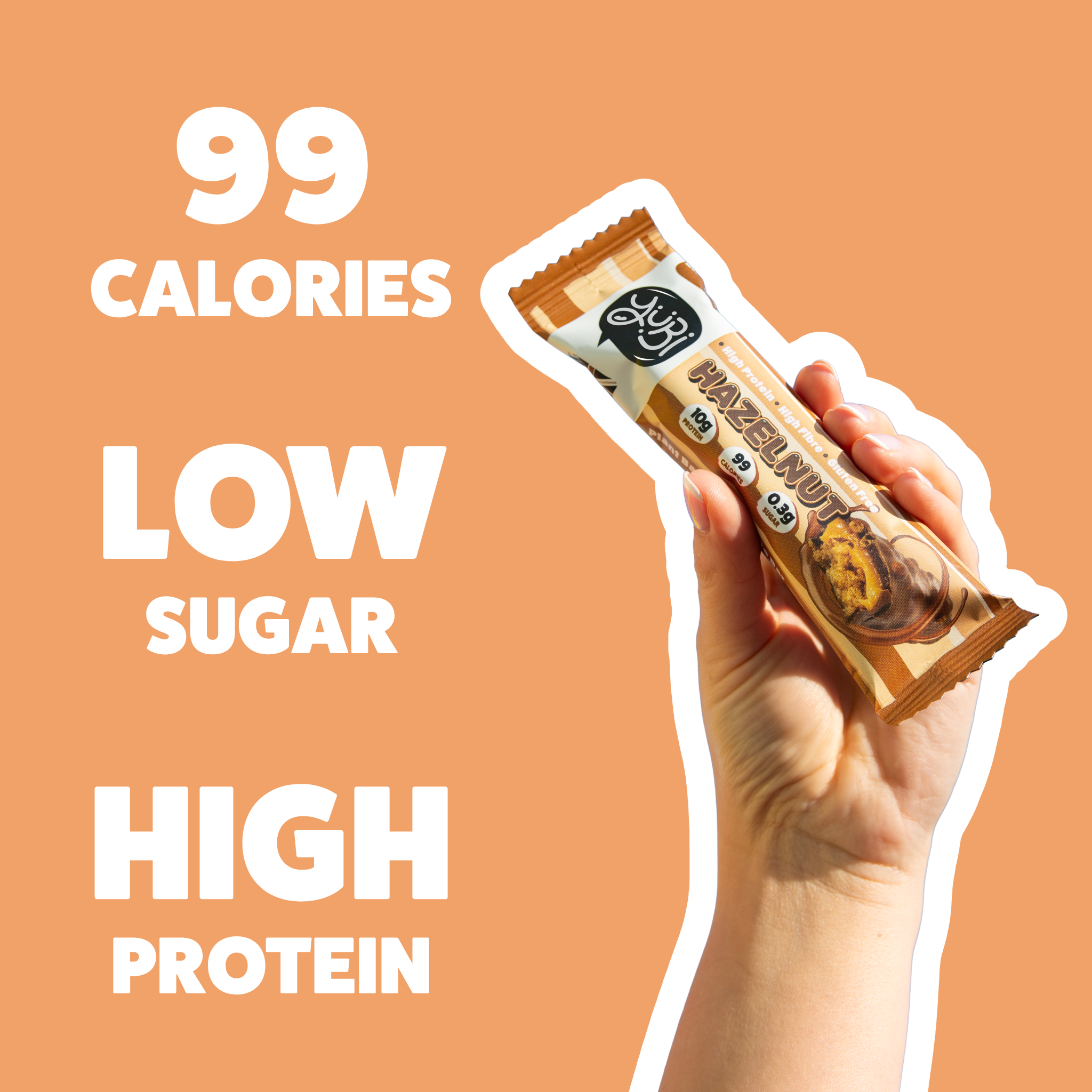 yubi protein bar hazelnut low sugar calories gluten free vegan 