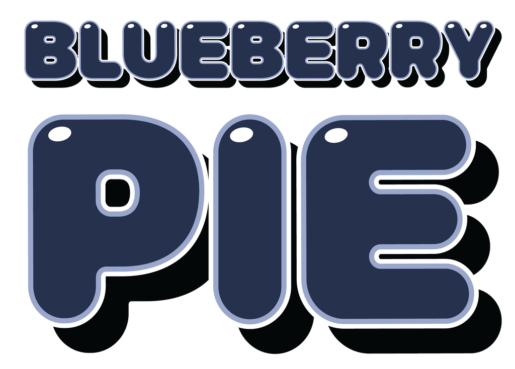 Flavour bubble text for Blueberry Pie Summer Protein Bars