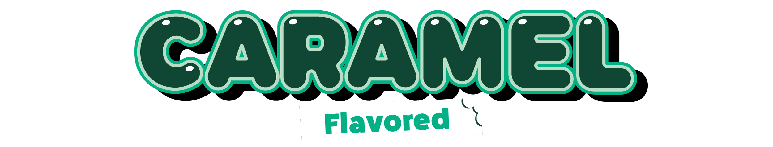 Flavour bubble text for Caramel Flavor