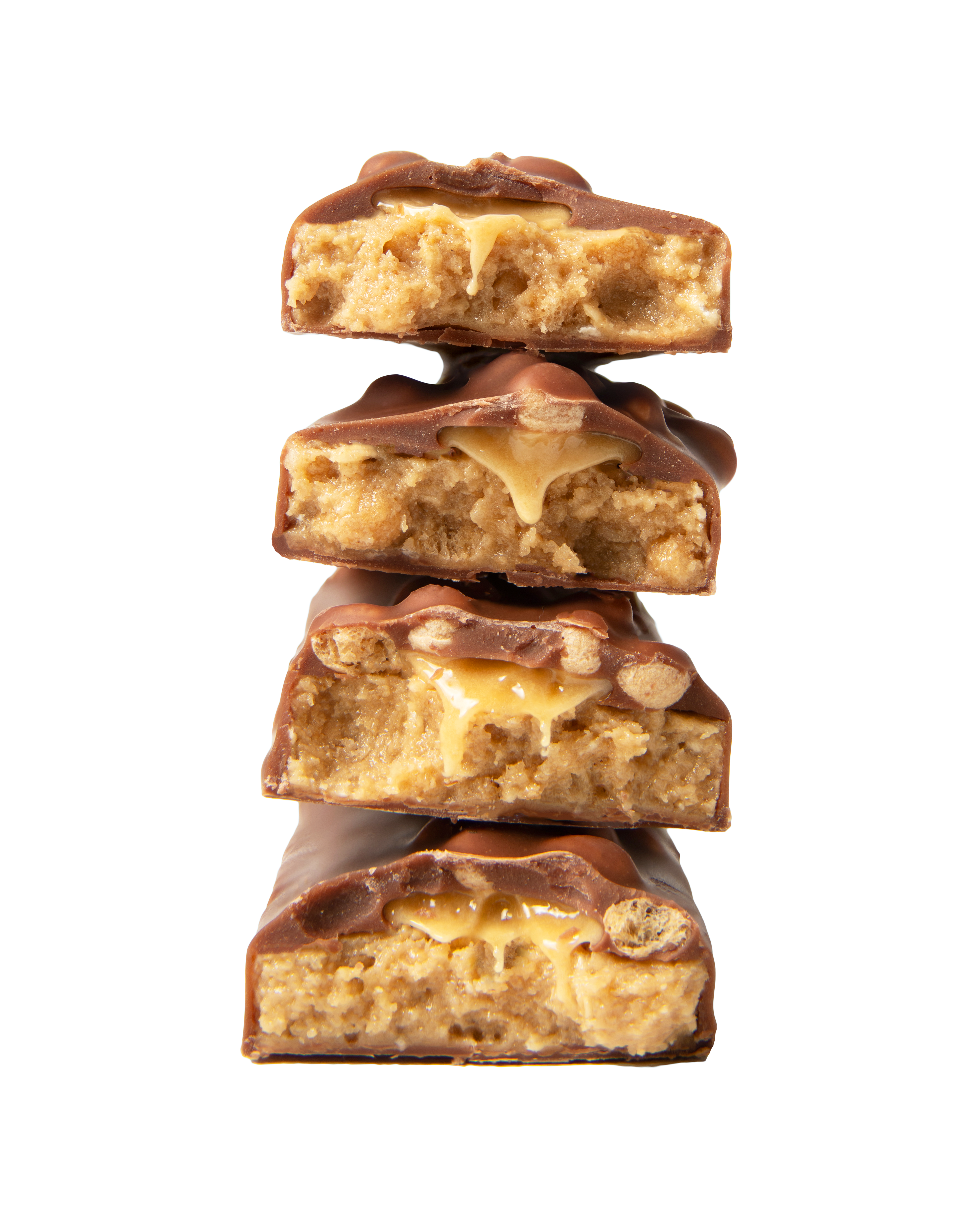 stack of yubibar Maple Syrup Protein Bars showing the inside