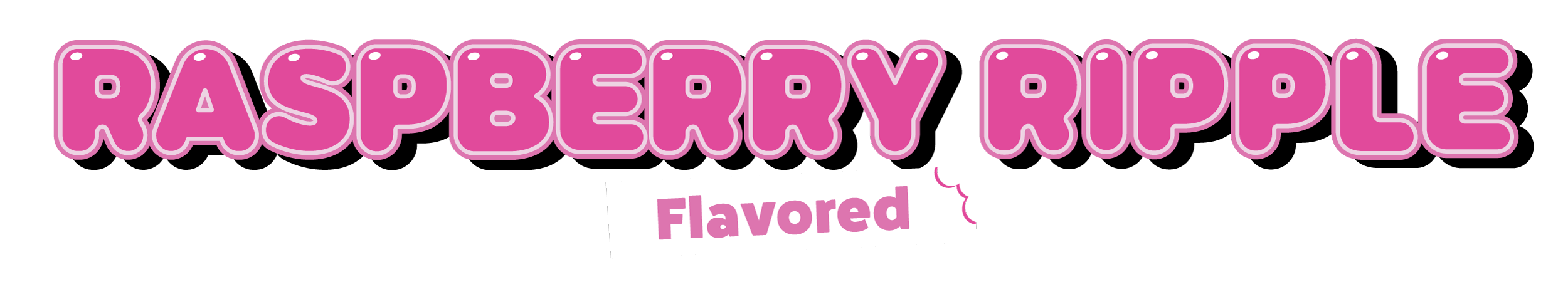 Flavour bubble text for Raspberry Ripple Flavor