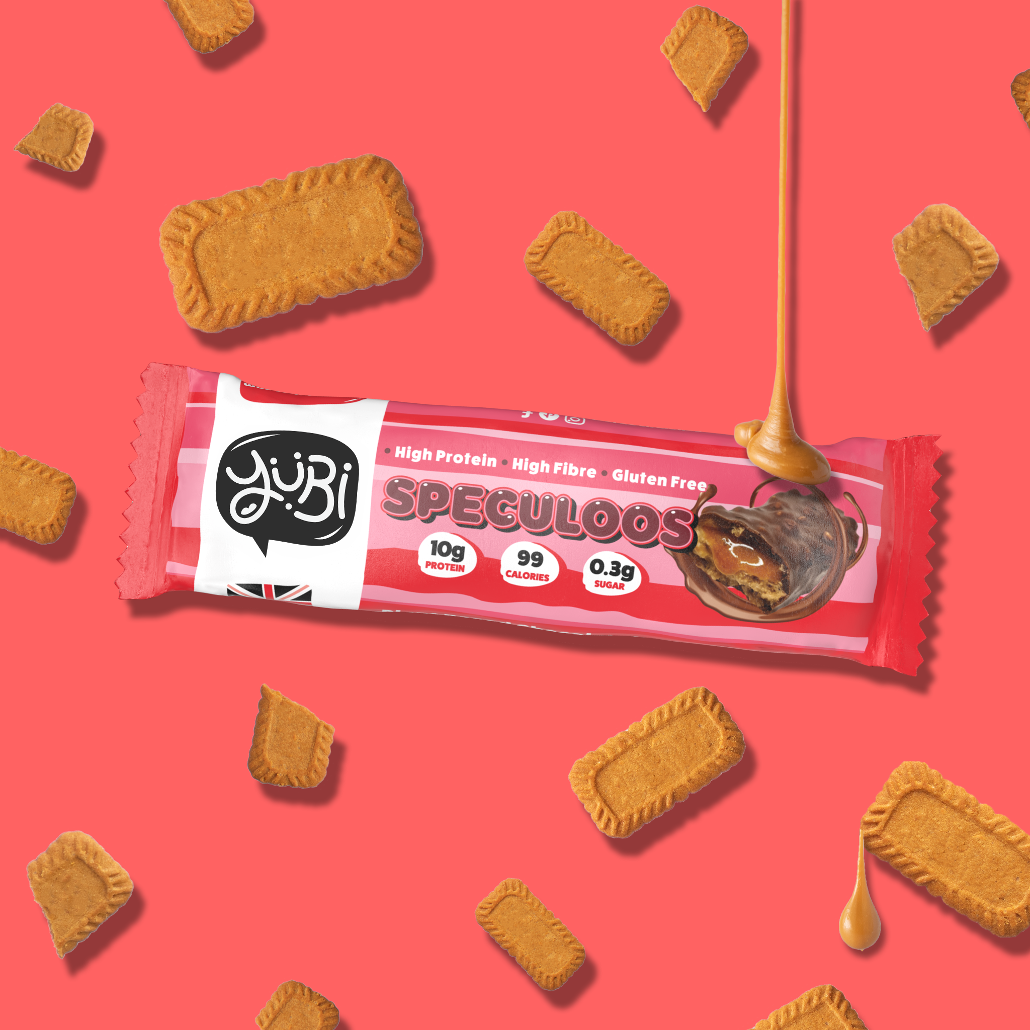 yubi speculoos biscoff style protein bar low sugar calories gluten free vegan