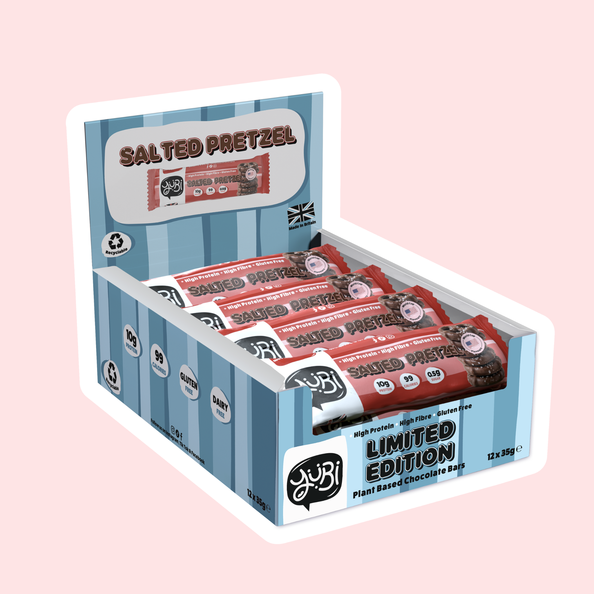 YuBi salted pretzel protein bars
