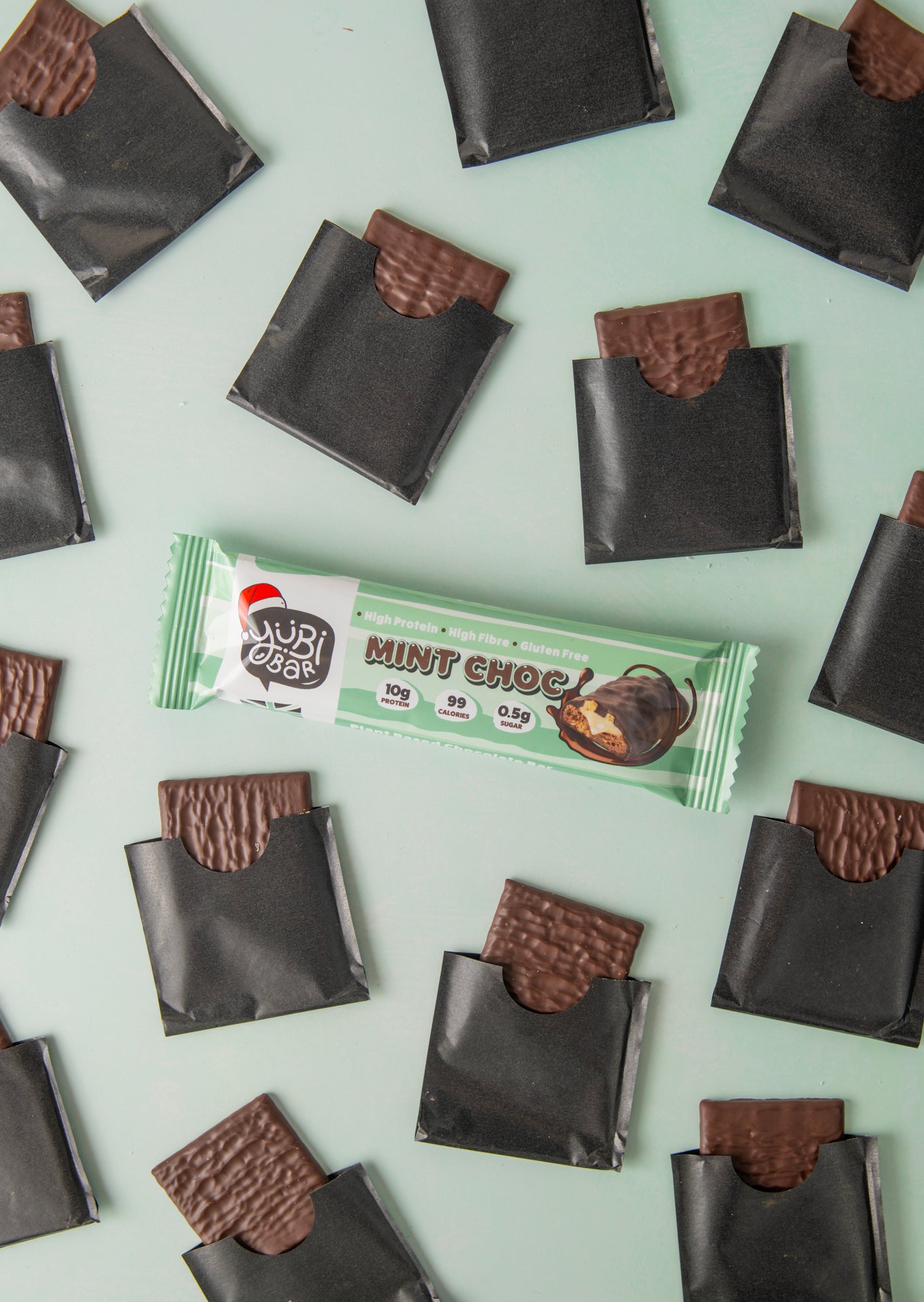 Yubibar christmas edition mint choc protein bar