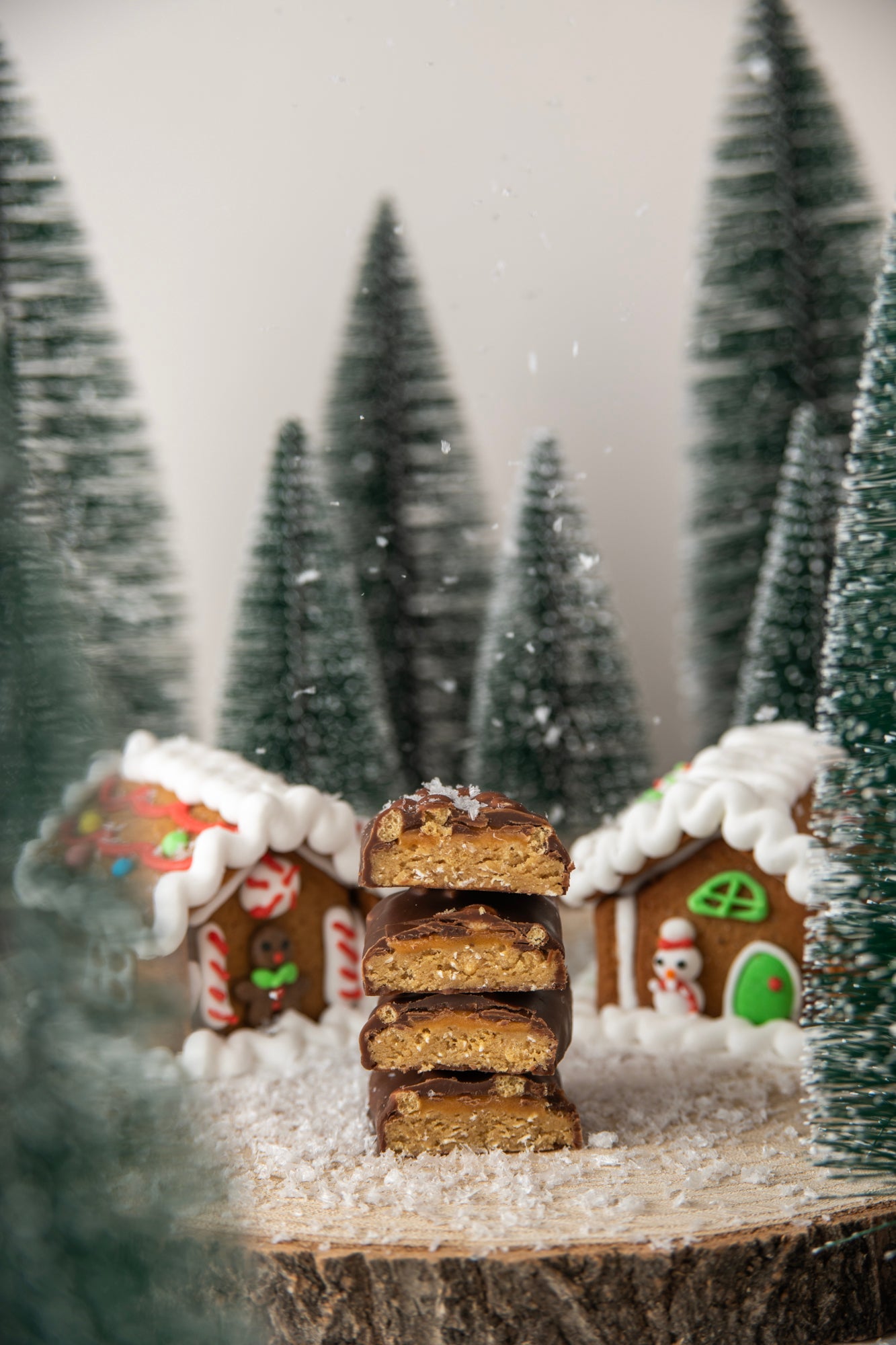 yubibar christmas protein bar with gingerbread house