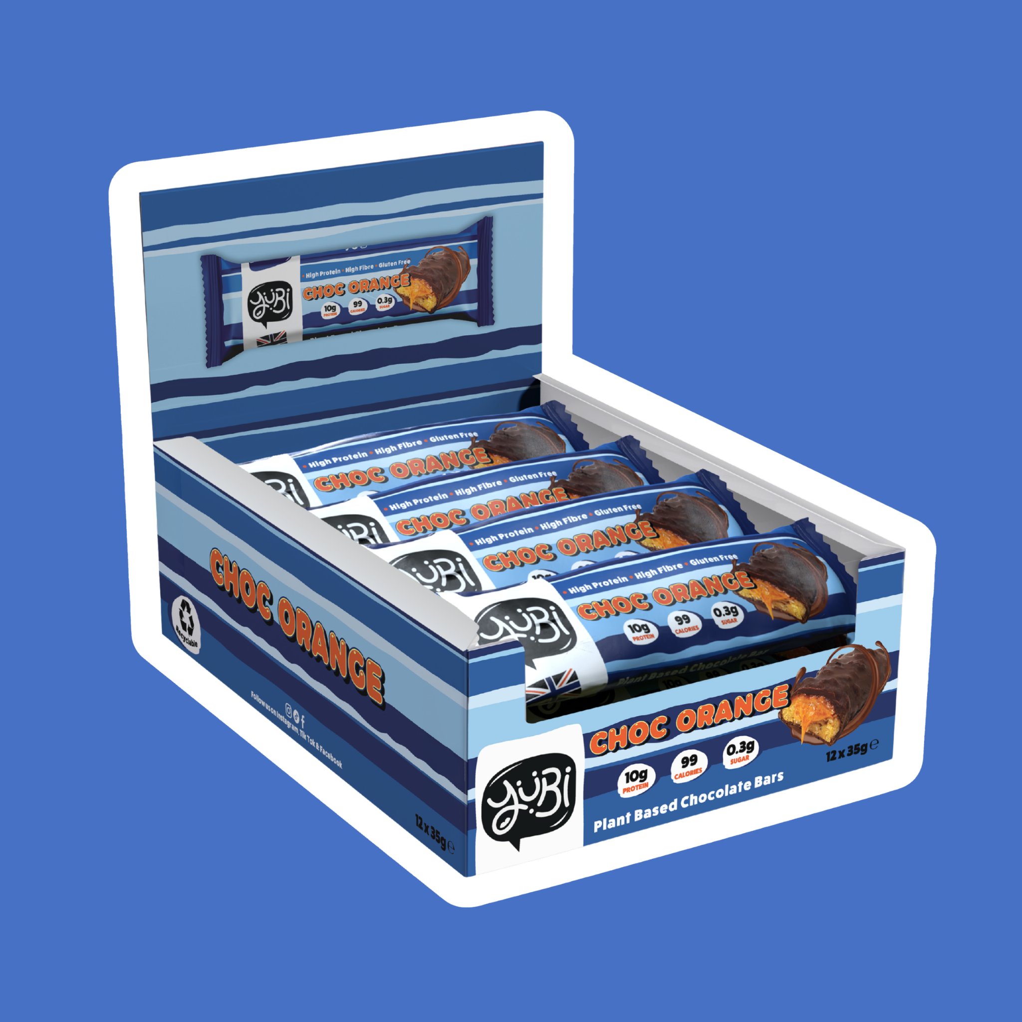 yubi protein bar chocolate orange multipack low sugar calories gluten free vegan 