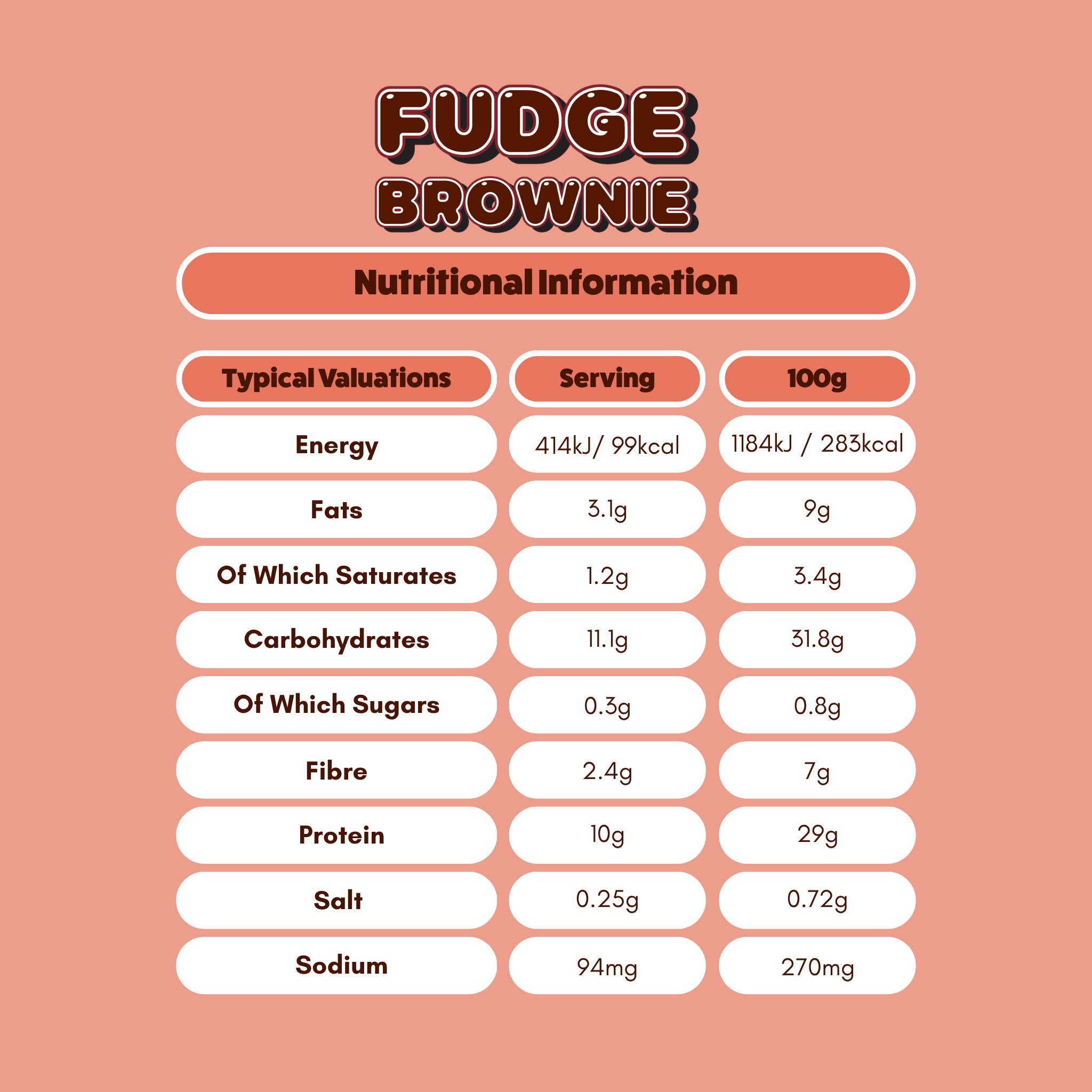 yubi protein bar fudge brownie low sugar calories gluten free vegan nutritional information
